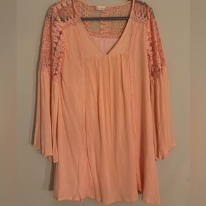 Altard State Long Sleeve Peach Dress (Small)